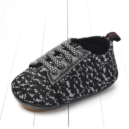 Lace-Up Flying Knit Baby Shoes for Spring and Autumn