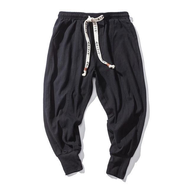 Men's Loose Harem Pants with Cuffed Hem and Lantern Style