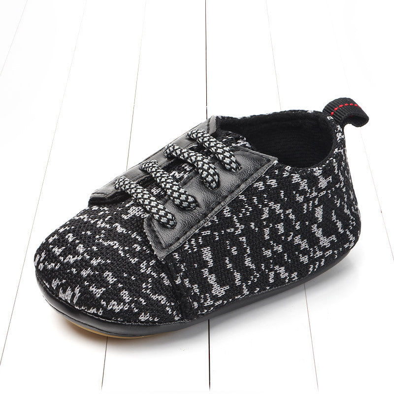 Lace-Up Flying Knit Baby Shoes for Spring and Autumn