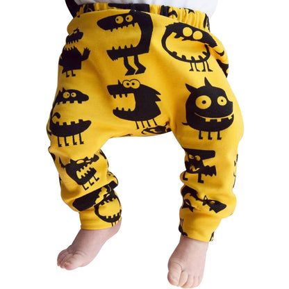 Baby Cotton Pants with Monster Print for Autumn