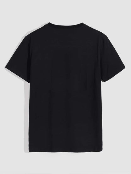 Men's Casual Crew Neck Rose Print T-Shirt (Regular/Oversize)