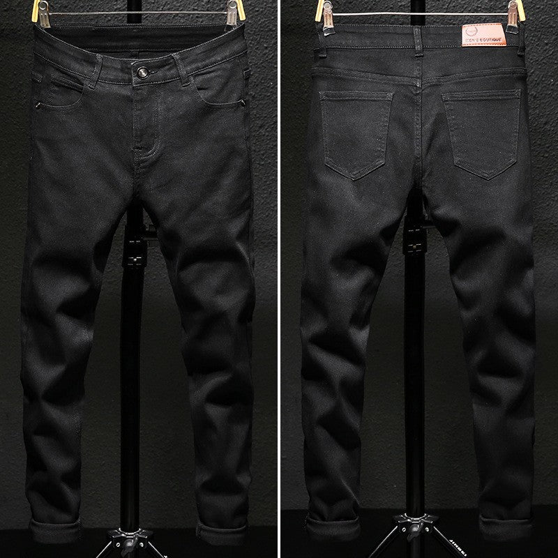 Fleece-lined Men's Slim Fit Jeans for Autumn & Winter