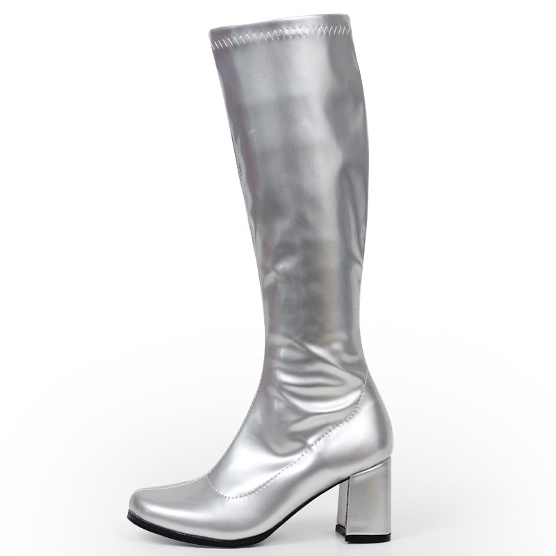 Thick-Heeled Patent Leather Martin Boots (9cm Heel)