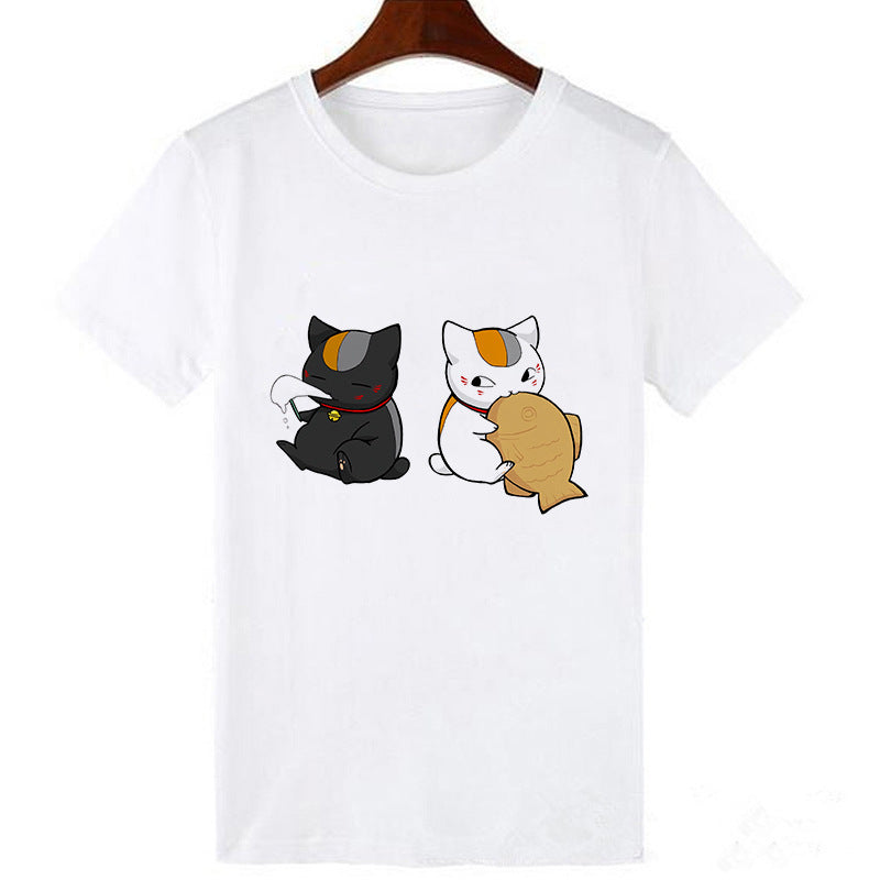 Kawaii Skull Cat Girl T-Shirt Top