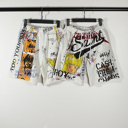 Hand-Painted Graffiti Street Loose Men's Shorts