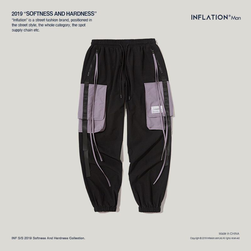 INFLATION Men's Color Block Pocket Jogger Pants