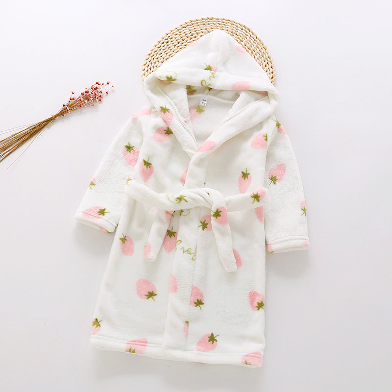 Children's Flannel Bathrobe and Loungewear Outfit