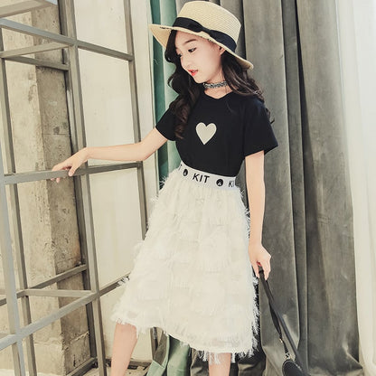 Girls' Summer Dress and Suit Skirt Outfit