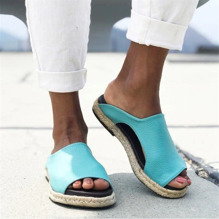 Women's Large Fish Mouth Flat Sandals and Slippers