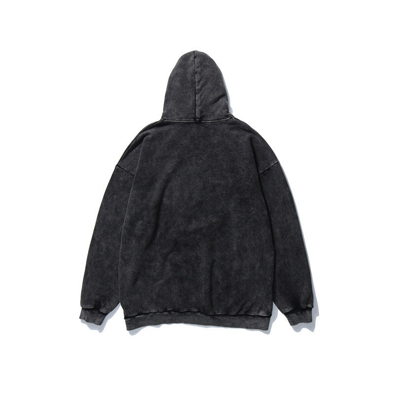 Vintage Washed Hoodie for Men - Hip Hop Casual Wear