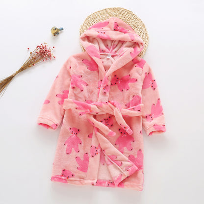 Children's Flannel Bathrobe and Loungewear Outfit