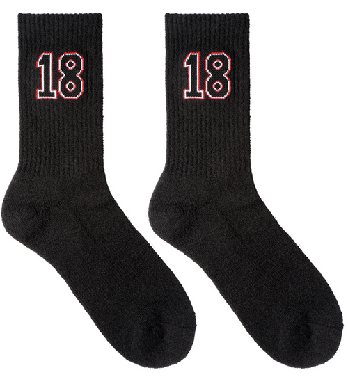 Custom Black Sport Socks with Unique Texture Design