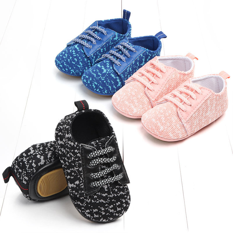 Lace-Up Flying Knit Baby Shoes for Spring and Autumn