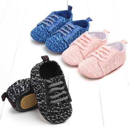Lace-Up Flying Knit Baby Shoes for Spring and Autumn