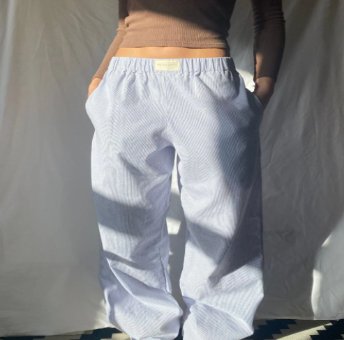 Bella Lounge Pants with Striped Print Wide Leg (One Piece)