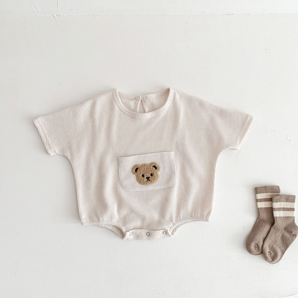 Summer Baby Bat Sleeve Romper Outfit