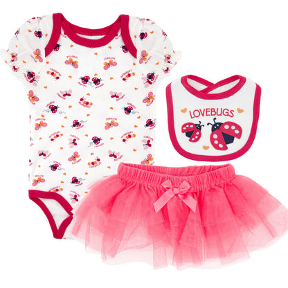 3-Piece Cartoon Summer Outfit for Newborn Baby Girls