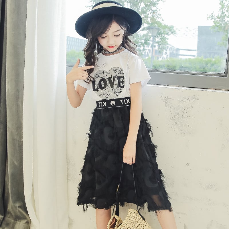 Girls' Summer Dress and Suit Skirt Outfit