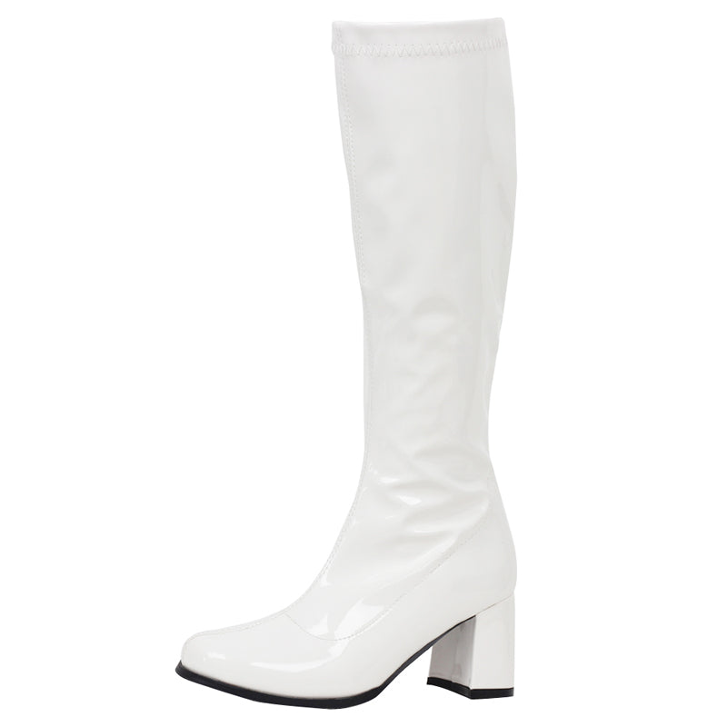 Thick-Heeled Patent Leather Martin Boots (9cm Heel)
