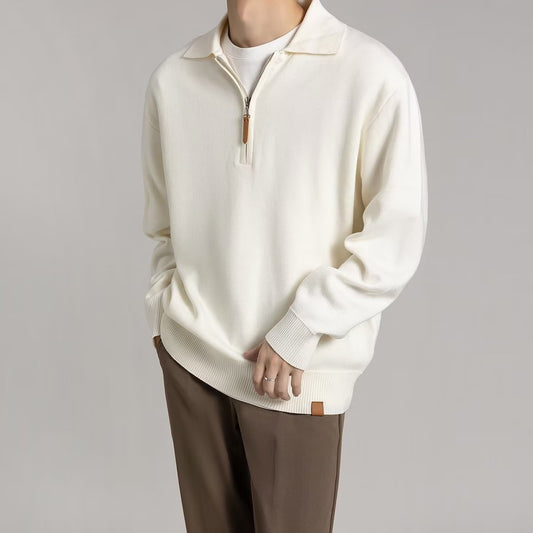 Lightweight Men's Half-Zip Knitwear for Autumn/Winter
