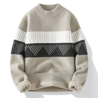 Men's New Half Turtleneck Faux Mink Cashmere Sweater