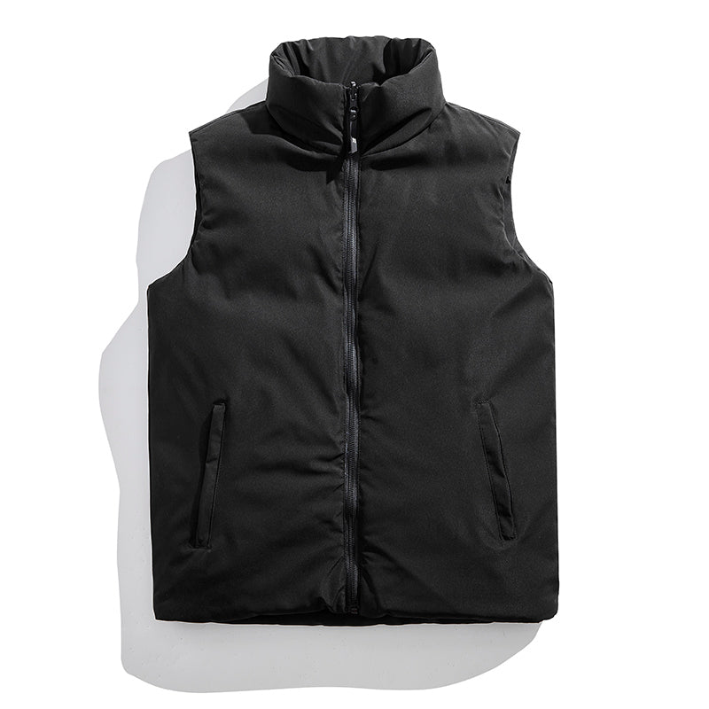 Lightweight Double-Sided Fashion Vest with Standing Collar