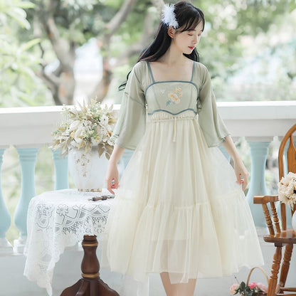 Guofeng Xianqi Enhanced Hanfu Embroidery Outfit