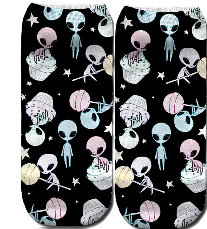 3D Cartoon Animal Print Socks - Cat Design