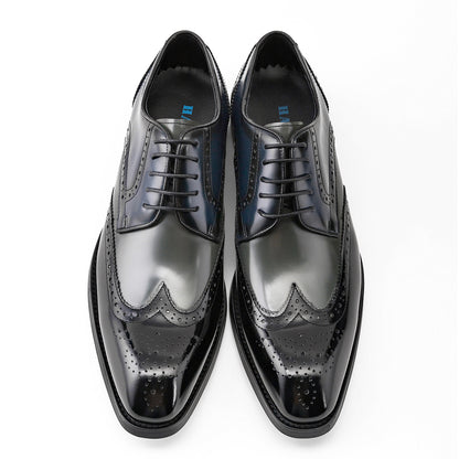 Men's Business Formal Leather Shoes with Square Toe