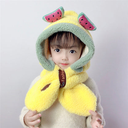 Thick Warm Children's Scarves and Hats with Cute Designs