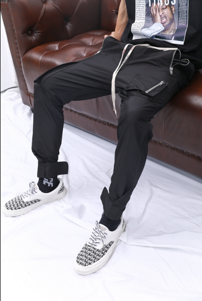 Magic Adhesive Cuff Pants, Workwear, Pocket Trousers