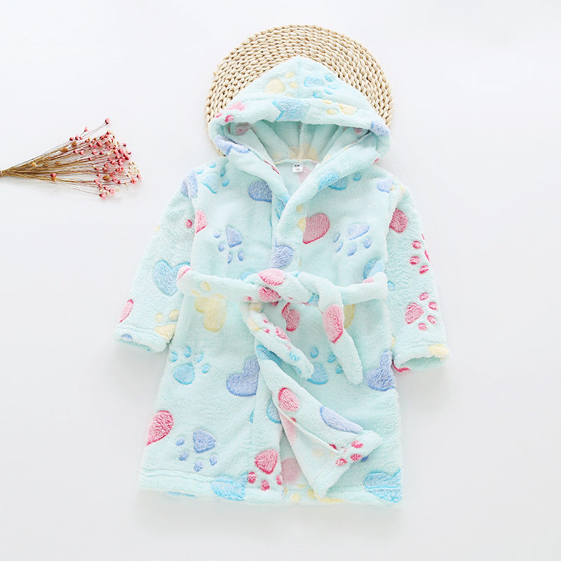 Children's Flannel Bathrobe and Loungewear Outfit