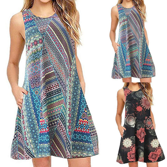 Sleeveless Relaxed Casual Back Zipper Dress