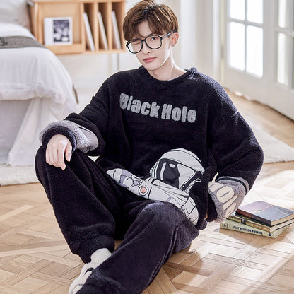 Men's Thickened Plush Winter Home Suit for Autumn/Winter