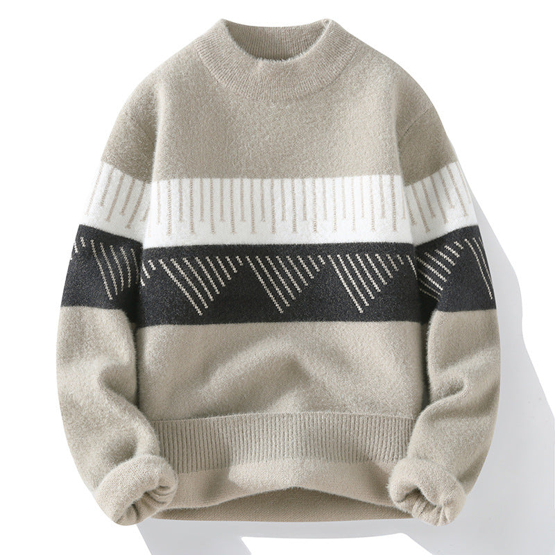 Men's New Half Turtleneck Faux Mink Cashmere Sweater